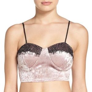 NWT Band of Gypsies Velvet Crop Top